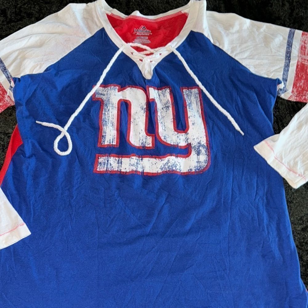 Royal Blue NY  GIANTS Logo Raglan Sleeve Jersey XXL